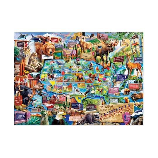 Masterpieces Puzzles; National Parks of America - Map Puzzle: 1000 Pcs; Category:Locations; Image:1
